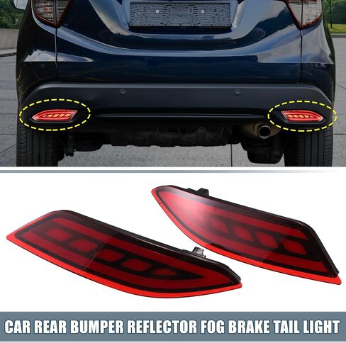 Rear Bumper Reflector LED Fog Brake Tail Turn Signal Light 33505T7SA01 33555T7SA01 Red Yellow for Honda HR-V 2015-2021 Red Lens (Set of 2) in Saudi Arabia