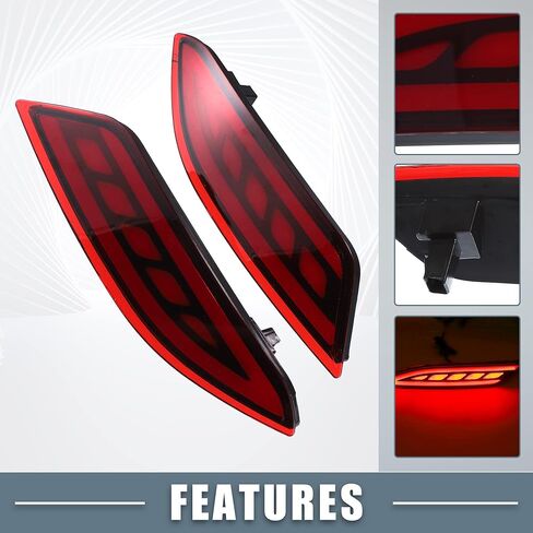 Rear Bumper Reflector LED Fog Brake Tail Turn Signal Light 33505T7SA01 33555T7SA01 Red Yellow for Honda HR-V 2015-2021 Red Lens (Set of 2) in Saudi Arabia