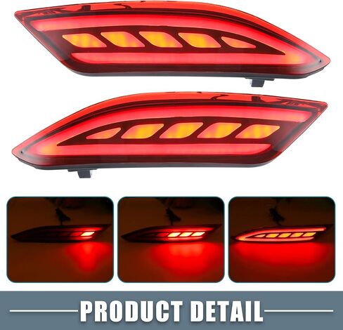 Rear Bumper Reflector LED Fog Brake Tail Turn Signal Light 33505T7SA01 33555T7SA01 Red Yellow for Honda HR-V 2015-2021 Red Lens (Set of 2) in Saudi Arabia