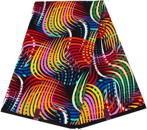 African Fabric 100% Cotton Ankara Wax Print Fabric 6 Yards Cloth for Party Dress in Saudi Arabia
