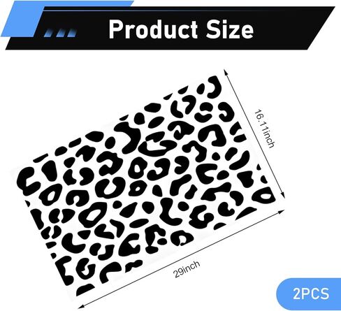 2 PCS Leopard Car Rear Quarter Decals, Cheetah Print Matte Side Window Decoration Sticker, Waterproof DIY Self-Adhesive Vinyl Sticker with Scraper, for Cars SUVs Trucks (Black) in Saudi Arabia