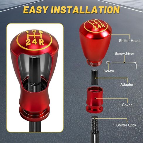 مقبض ناقل الحركة، استبدال مقبض ناقل الحركة اليدوي العالمي M8/M10/M12، عصا تحويل 5 سرعات لشاحنة السيارة الدفع الرباعي (أحمر) in Kuwait
