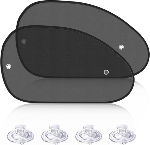 2 Pack Upgrade Car Window Shades for Side Window, Car Window Shade for Child Suction Cup, 25.6"×15" Universal Mesh Foldable Sunlight Shield Glare and UV Rays Protection for Most Cars Trucks Vans in Saudi Arabia