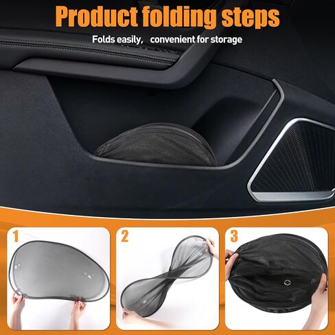 2 Pack Upgrade Car Window Shades for Side Window, Car Window Shade for Child Suction Cup, 25.6"×15" Universal Mesh Foldable Sunlight Shield Glare and UV Rays Protection for Most Cars Trucks Vans in Saudi Arabia