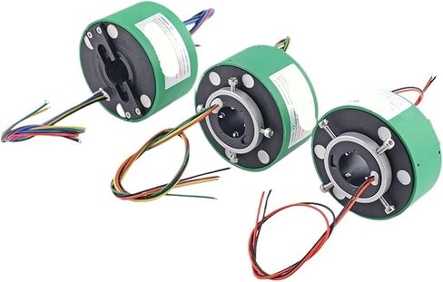 1pcs Through Hole Electric Slip Ring Plastic Shaft,2/4/6 Wires, Each Wire 10A 360 Degree Rotary Joint Electrified Without Winding(ID50OD119mm 6CH 10A) in Saudi Arabia