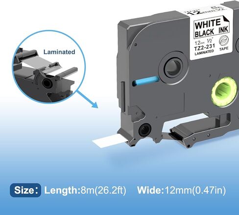 P Puty 12mm 0.47 Laminated White Tape Compatible with Brother Label Maker Tape Replacement for Brother P-Touch Label Tape TZE-231 12mm 0.47 Laminated White for PT-D210 D220 1280 H110 1280 D400, 5-Pack in Saudi Arabia