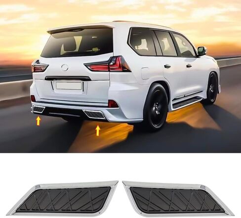 Rear Bumper Exhaust Cover Exterior Styling for Lexus LX570 2016-2022 2021 2020 2019 2018 LX 570 Upgrade Decoration Accessories in Saudi Arabia
