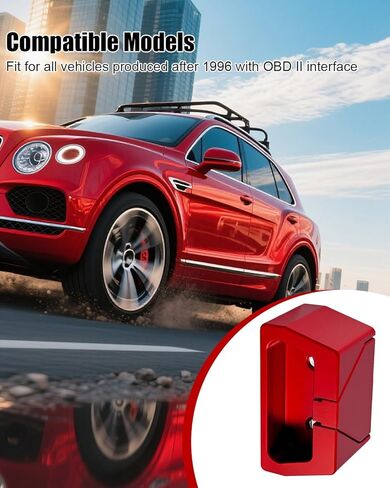 أداة قفل منفذ obd2، أداة قفل منفذ obd ii من الألومنيوم ومنفذ تشخيص، أداة قفل مضادة للسرقة لمنفذ obd2 باللون الأحمر مناسبة للسيارات/الشاحنات in Kuwait