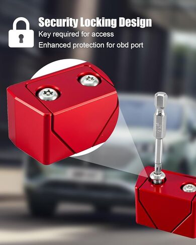 أداة قفل منفذ obd2، أداة قفل منفذ obd ii من الألومنيوم ومنفذ تشخيص، أداة قفل مضادة للسرقة لمنفذ obd2 باللون الأحمر مناسبة للسيارات/الشاحنات in Kuwait