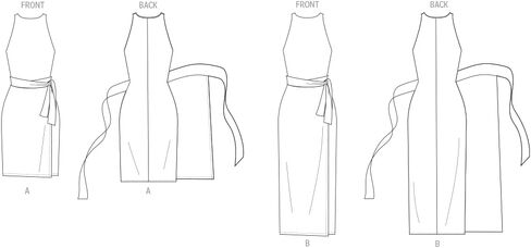 Butterick B7040Y5 Miss' Petite Close-Fitting Sleeveless Wrap Knit Dress Sewing Pattern Packet, Design Code B7040, Sizes 18-20-22-24-26 in Kuwait
