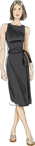 Butterick B7040Y5 Miss' Petite Close-Fitting Sleeveless Wrap Knit Dress Sewing Pattern Packet, Design Code B7040, Sizes 18-20-22-24-26 in Kuwait