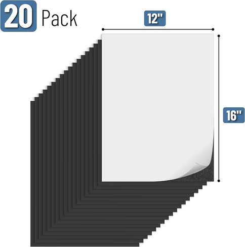 Mr. Pen- Adhesive Magnetic Sheets, 12" x 16", 20 Pack, Cuttable Magnets Flexible Magnet Sheets with Adhesive for Crafts Photos, Classroom Decorations, Easy Peel and Stickers for Planning in Saudi Arabia