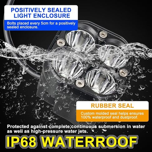 LED Pod Lights & Ditch Lights for Off Road: 3-4 Inch Amber pod Lights with Plug & Play Wiring Harness, Waterproof High Lumen for Truck, Jeep, ATV, Motorcycle | Driving & yellow Fog Light Kit in Saudi Arabia