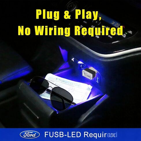 4 قطع من مصابيح الجو الداخلي للسيارة USB LED باللون الأزرق، مصابيح ليلية محيطة محمولة، مجموعة إضاءة ديكور عالمية للسيارات وأجهزة الكمبيوتر المحمولة وبنوك الطاقة in Kuwait