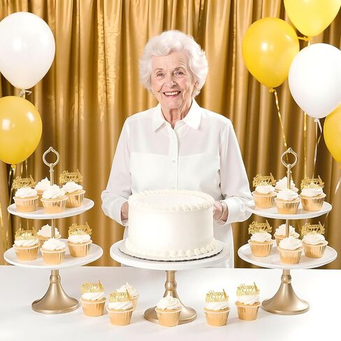 12Pcs Happy Retirement Acrylic Cupcake Toppers Gold Color, Mirror Acrylic Cupcake Picks Cake Dessert Decorations Retirement Party Supplies Photo Booth Props in Kuwait