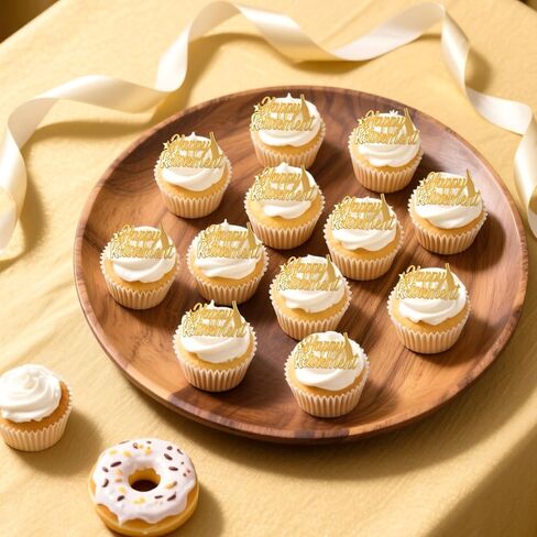 12Pcs Happy Retirement Acrylic Cupcake Toppers Gold Color, Mirror Acrylic Cupcake Picks Cake Dessert Decorations Retirement Party Supplies Photo Booth Props in Kuwait