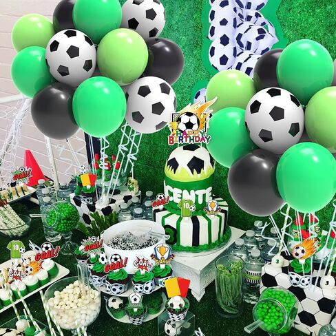 Soccer Cupcake Toppers 73pcs Soccer ball Theme Party Supplies Disposable Cake Topper for Teenagers Sports Football Theme Birthday Decorations in Saudi Arabia