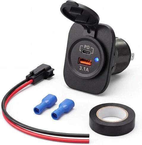 for Ford Maverick 12V Bed Power Outlet (2022+), Non-Destructive Truck Bed Plug Adapter with Quick Splice Connectors, Beginner-Friendly 12V Cigarette Socket Kit Replacement (USB) in Saudi Arabia