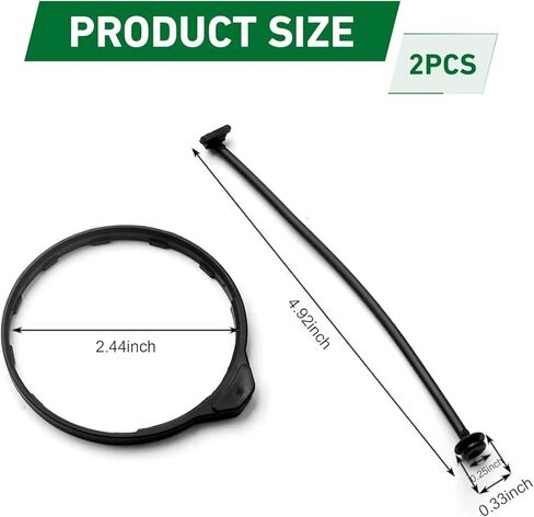 2 PCS Fuel Filler Cap Clip, Oil Gas Cap Tether, Fuel Tank Cap Strap Holder Replace #17670-SJA-013 91594-SNA-A01, Compatible with Honda Accord Civic CRV CR-V Odyssey Acura (Black) in Saudi Arabia