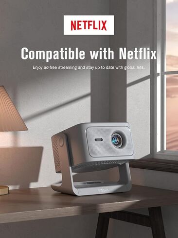 【2200ANSI & Officially-Licensed APP】Smart 4K Projector with WiFi and Bluetooth, VISSPL 3D Dolby Audio and Auto Focus Portable Outdoor Projector, Movie Home Theater Proyector with 360° Adjustable Stand in Saudi Arabia