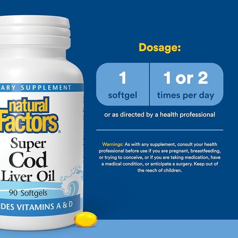 Natural Factors Cod Liver Oil, 90 Capsules in Saudi Arabia