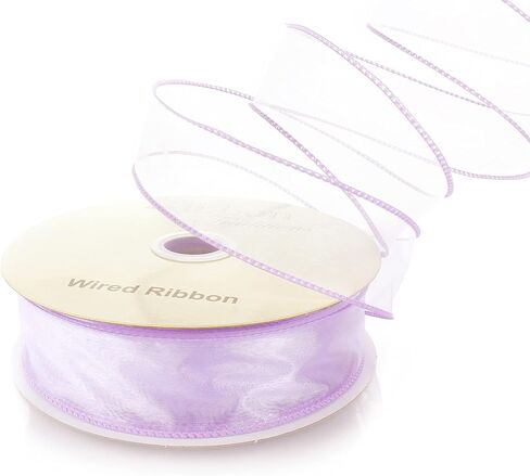 1.5" Wired Sheer Organza Ribbon Purple 10 Yards in Saudi Arabia