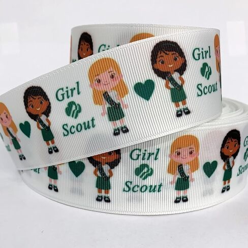 شريط Grosgrain مقاس 1.5 بوصة، كوكيز فتيات الكشافة، يعامل القوات البنات AG1 مطبوعة لكل ياردة in Kuwait