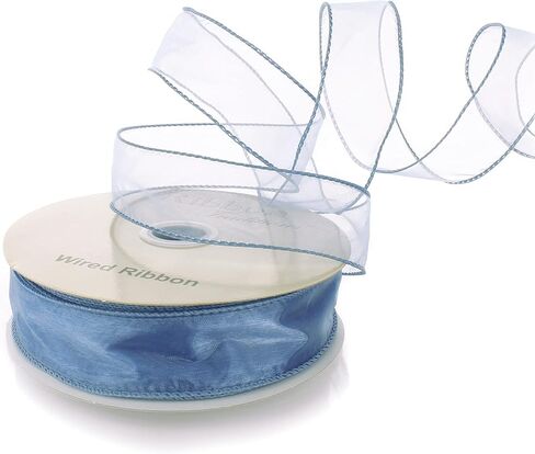 1.5" Wired Sheer Organza Ribbon Purple 10 Yards in Saudi Arabia