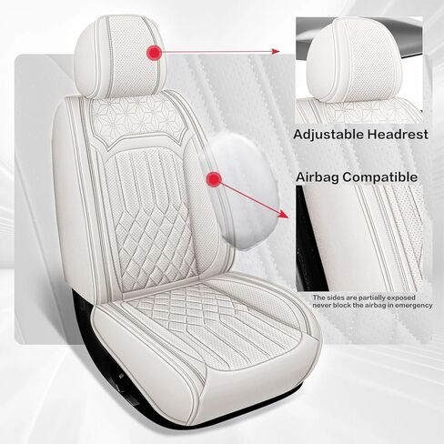 أغطية مقاعد السيارة لسيارة Mercedes-Benz GLE 350 2017-2025، مجموعة كاملة من غطاء مقعد من الجلد الصناعي الأنيق القابل للتنفس، واقيات مقعد مقاومة للماء، وسادة مريحة لكرسي السيارة وغطاء مقعد السيارة باللون الكريمي الأبيض in Kuwait