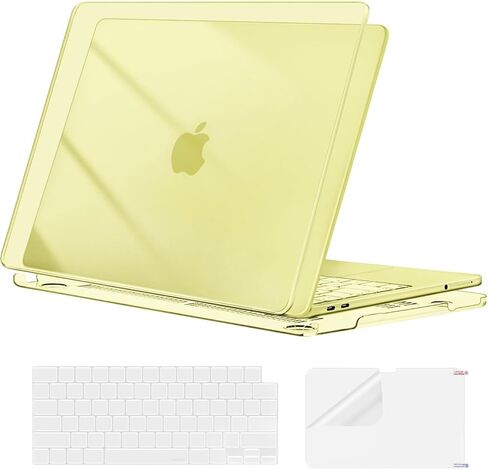 حافظة MOSISO متوافقة مع حافظة MacBook Neo مقاس 13 بوصة إصدار 2026 موديل A3404 مع شريحة A18 Pro، حافظة حماية نحيفة للغاية من الكريستال وغطاء لوحة مفاتيح وواقي شاشة، حمضيات in Kuwait