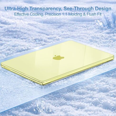 حافظة MOSISO متوافقة مع حافظة MacBook Neo مقاس 13 بوصة إصدار 2026 موديل A3404 مع شريحة A18 Pro، حافظة حماية نحيفة للغاية من الكريستال وغطاء لوحة مفاتيح وواقي شاشة، حمضيات in Kuwait