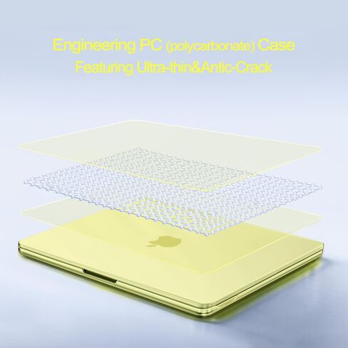 حافظة MOSISO متوافقة مع حافظة MacBook Neo مقاس 13 بوصة إصدار 2026 موديل A3404 مع شريحة A18 Pro، حافظة حماية نحيفة للغاية من الكريستال وغطاء لوحة مفاتيح وواقي شاشة، حمضيات in Kuwait