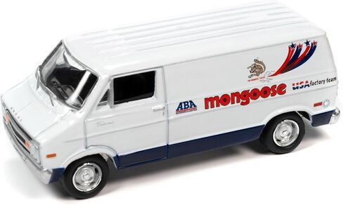 Johnny Lightning 1977 Dodge Van White with Graphics Mongoose Factory BMX Team Pop Culture 2023 Release 2 1/64 Diecast Model Car in Saudi Arabia
