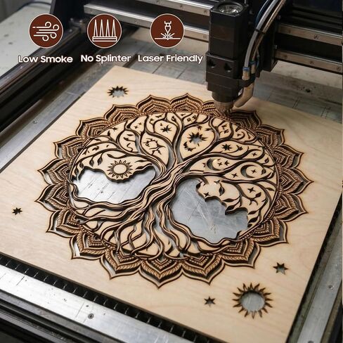 صفائح خشب الزيزفون الرقائقي، 12 حزمة 12 × 12 × 1/8 بوصة صفائح خشب رقائقي غير مكتملة للقطع بالليزر، والنقش، وحرق الخشب، والرسم، وصنع النماذج، والحرف اليدوية والديكور اليومي للعطلات in Kuwait