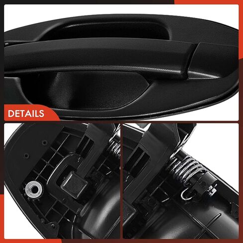 A-Premium Rear Left Driver Side Exterior Door Handle Compatible with Hyundai Santa Fe 2001 2002 2003 2004 2005 2006, Textured Black, Replace# 8365026000CA in Kuwait