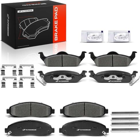 A-Premium Front and Rear Ceramic Brake Pads Set Compatible with Dodge Models - Dakota 2003-2004, with Hardware, 8-Pack in Kuwait
