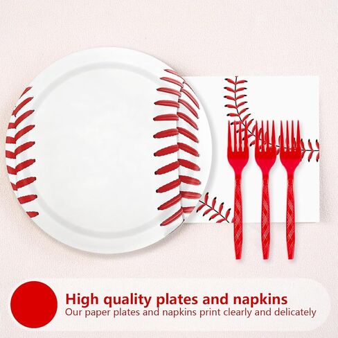 163pcs Baseball Themed Birthday Party Supplies Including Banner,Dinner Plates,Napkins,Forks Disposable Paper Tableware Set Baseball Party Decorations for Kids Serve 24 Guests in Saudi Arabia