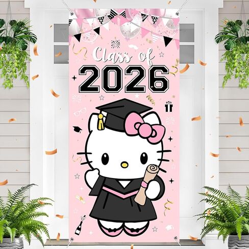Pink Graduation Decorations 2026 Door Cover 70.8X35.4 Inches Class of 2026 Door Decorations Cute Themed Congrats Grad Hanging Banner for 2026 Graduation Party Decor Supplies in Saudi Arabia