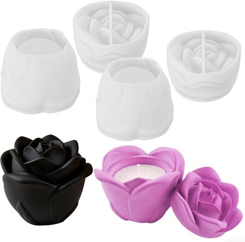 Resin Jar Molds with Lid, Rose Flower Jar Molds for Epoxy Resin Casting, Candy Jewelry Storage Boxes, Flower Pot, Candle Jars Home Decoration, DIY Crafts in Saudi Arabia