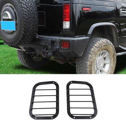 غطاء إطار مصباح الضباب الخلفي من PIUGILH لسيارة Hummer H2 2003-2007، غطاء حماية لغطاء المصباح، ملصق زخرفي لملحقات السيارة (Sytle A) in Kuwait