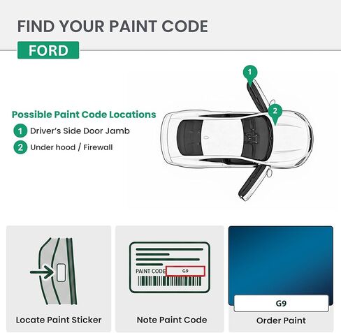 دهانات ERA - G9/M7147A - Vista Blue لـ FORD تمامًا مع ألوان OEM المتطابقة مع طلاء السيارات - إصلاح الخدوش والكسور للمعادن والبلاستيك - مجموعة أساسية - صنع في الولايات المتحدة الأمريكية in Kuwait