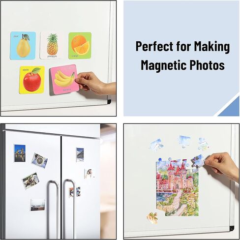 Mr. Pen- Adhesive Magnetic Sheets, 4" x 6", 16 Pack, Cuttable Magnets Flexible Magnet Sheets with Adhesive for Crafts Photos, Classroom Decorations, Easy Peel and Stickers for Planning in Saudi Arabia