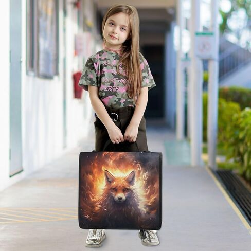 ALAZA Wolf Fox Animal Funny Zipper Binder 3 حلقات منظم مع سحاب وحزام كتف سعة كبيرة متعددة الجيوب للعمل في اللوازم المكتبية in Kuwait