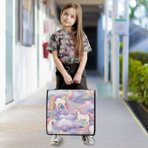 ALAZA Galaxy Nebula Unicorn Horse Cloud Zipper Binder 3 Ring Binder Organizer with Zipper and Shoulder Strap Large Capacity Multi-Pocket for Office Supplies Work in Kuwait