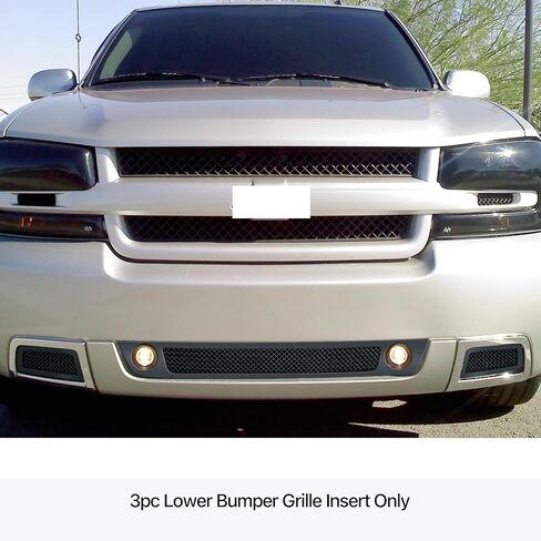 APS متوافق مع Chevy Trailblazer 2006-2009 SS المصد السفلي من الفولاذ المقاوم للصدأ شبكة سوداء أمامية شواء إدراج S18-H96467C in Kuwait