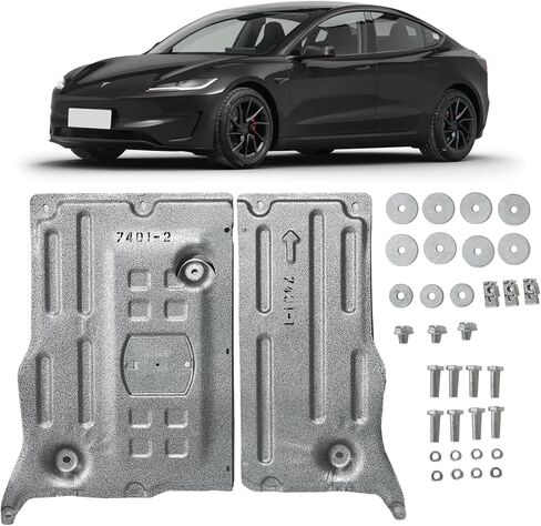 Aluminum Front Skid Plate Fits for Tesla Model 3 2019-2025 & Model Y 2021-2025 for Tesla Model 3 Accessories&Tesla Model y Accessories Under Engine Guard Splash Shield Cover,2-Piece in Saudi Arabia