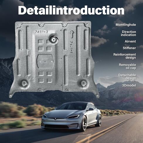 Aluminum Front Skid Plate Fits for Tesla Model 3 2019-2025 & Model Y 2021-2025 for Tesla Model 3 Accessories&Tesla Model y Accessories Under Engine Guard Splash Shield Cover,2-Piece in Saudi Arabia