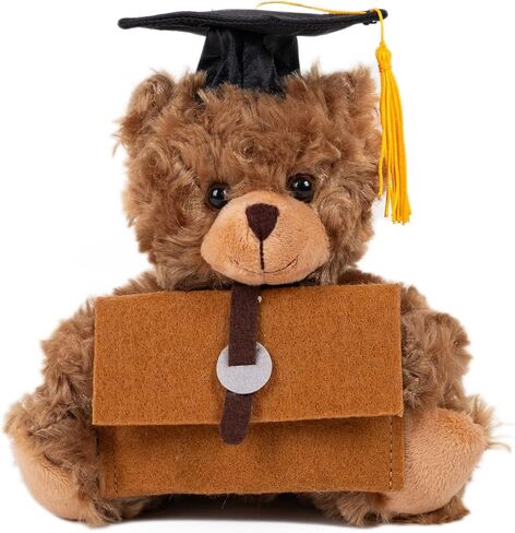 هدايا التخرج من Plushland للأطفال فئة 2026، دمية دب صغيرة للتخرج، حامل بطاقات هدايا برتقالية، ألعاب قطيفة على شكل حيوان محشو مع قبعة تخرج لحفلات الخريجين، 6 بوصات in Kuwait