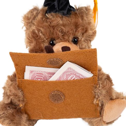 هدايا التخرج من Plushland للأطفال فئة 2026، دمية دب صغيرة للتخرج، حامل بطاقات هدايا برتقالية، ألعاب قطيفة على شكل حيوان محشو مع قبعة تخرج لحفلات الخريجين، 6 بوصات in Kuwait