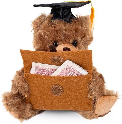 هدايا التخرج من Plushland للأطفال فئة 2026، دمية دب صغيرة للتخرج، حامل بطاقات هدايا برتقالية، ألعاب قطيفة على شكل حيوان محشو مع قبعة تخرج لحفلات الخريجين، 6 بوصات in Kuwait